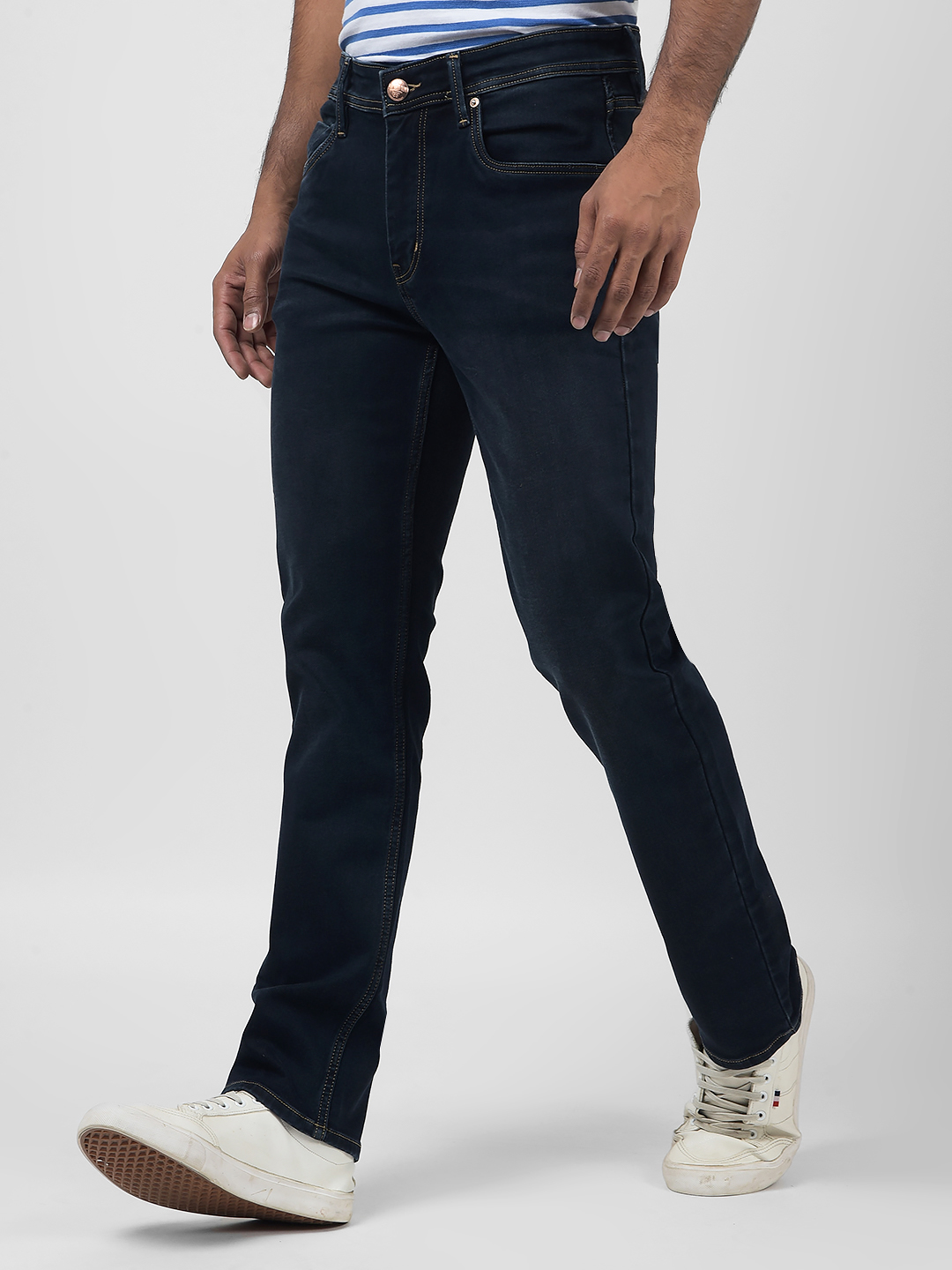 Numero Uno Men Solid Dark Blue Jeans